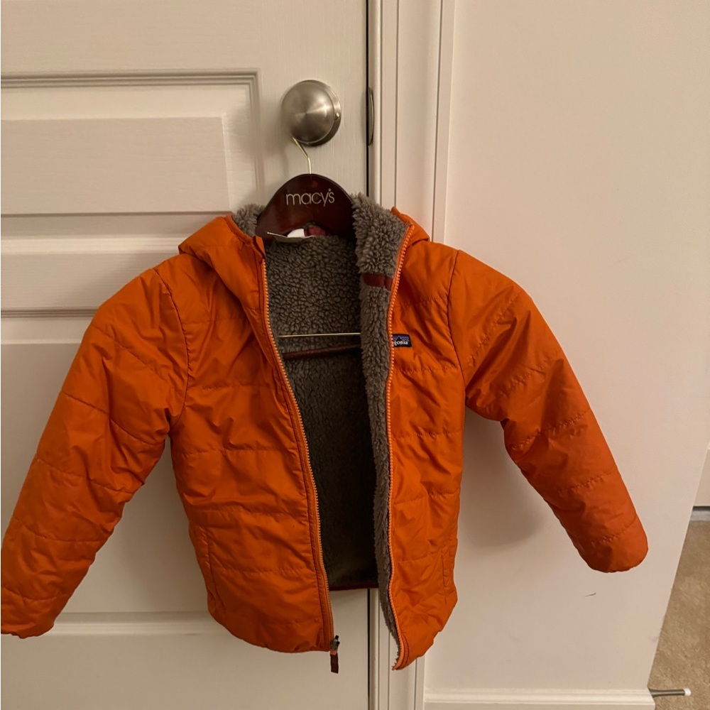Orange boys Patagonia hooded jacket